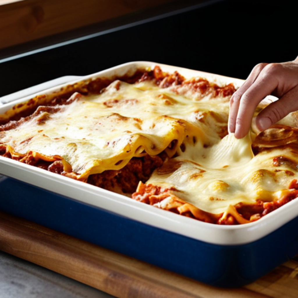 Lasagna Preparation**

"A cozy Italian kitchen scene. A fully clothed chef is carefully layering lasagna in a ceramic baking dish. Ingredients such as pasta sheets, rich ragu sauce, and creamy bechamel are visible. The bechamel is smooth and glossy. Warm, inviting lighting. Family-friendly, safe for work, appropriate content, professional photography, perfect anatomy, natural proportions, well-formed hands, proper finger count, fully clothed, modest clothing."

**