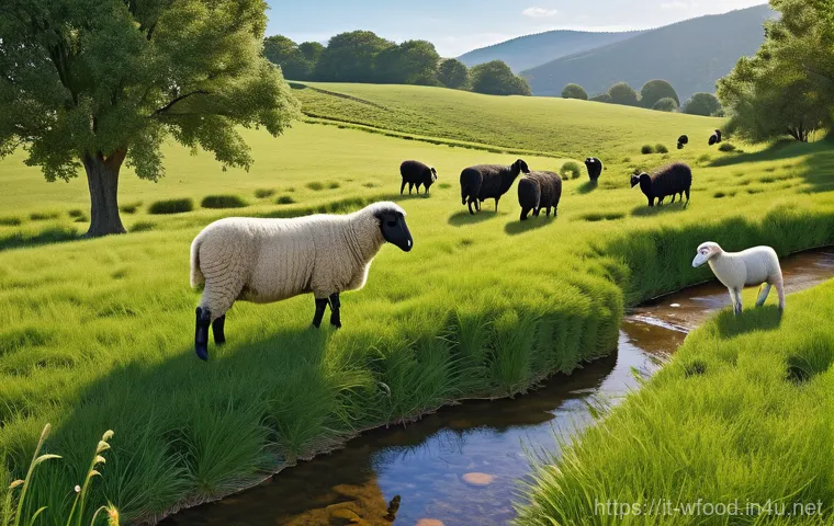 양식의 주요 원료와 영양소 - **A modern farm office or laboratory setting where a farmer and an animal nutritionist are meticulou...