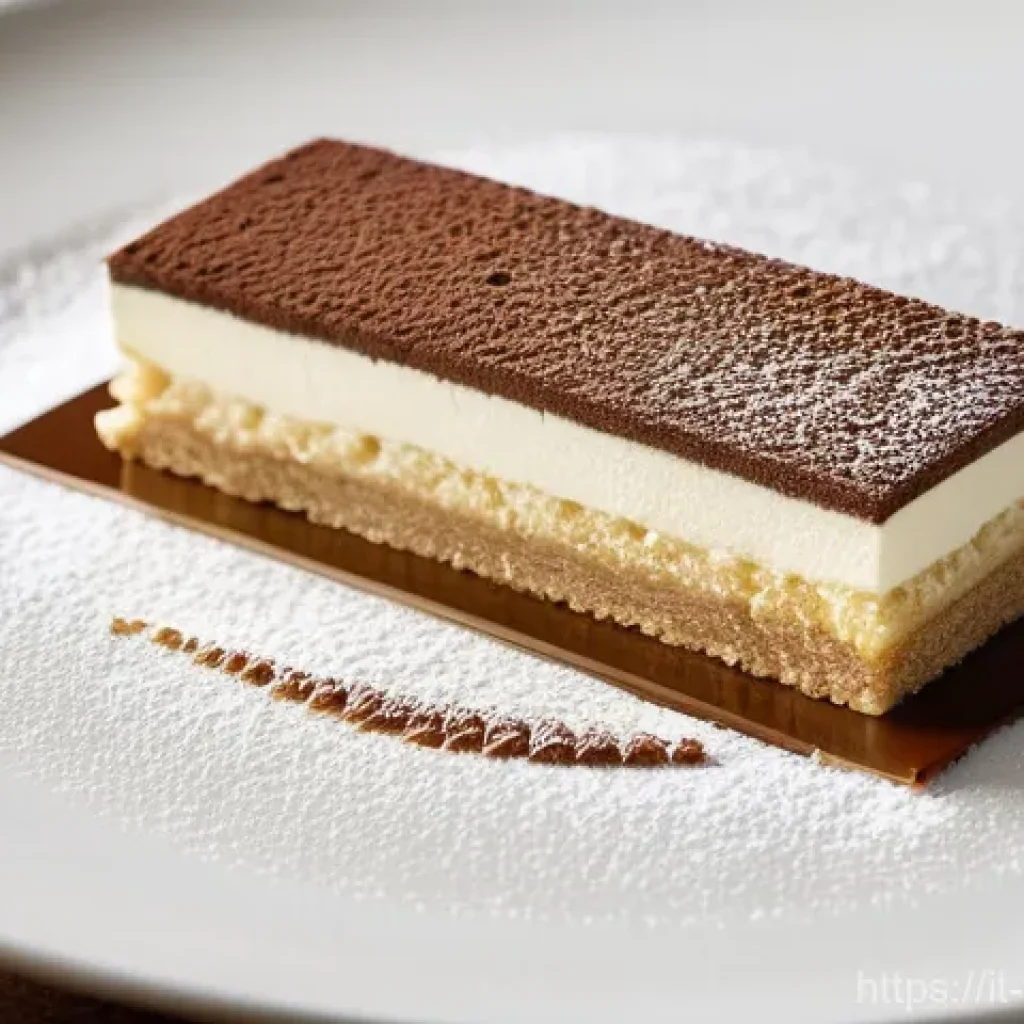양식 디저트 메뉴 추천 - **A modern, deconstructed Tiramisù dessert.** The image features delicate, airy coffee foam, light m...