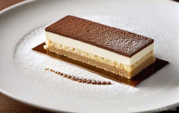 양식 디저트 메뉴 추천 - **A modern, deconstructed Tiramisù dessert.** The image features delicate, airy coffee foam, light m...