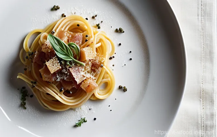 카르보나라 밀키트 - **"The Art of Carbonara Mantecatura: A dynamic, mid-shot image capturing the crucial moment of cream...