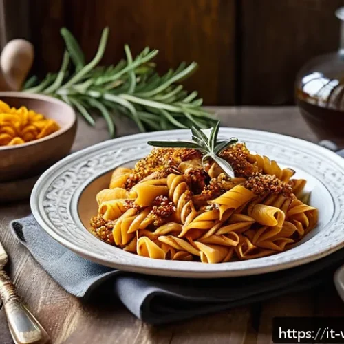 양식 조리법의 창의적 변형 - A modern Italian kitchen scene featuring a rustic wooden table set with a vibrant plate of whole whe...